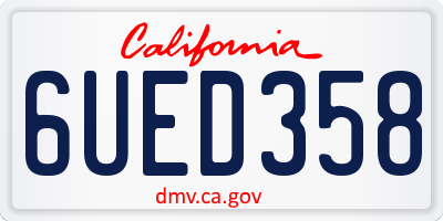 CA license plate 6UED358