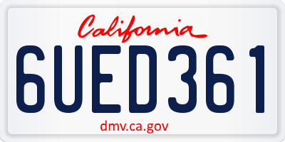 CA license plate 6UED361
