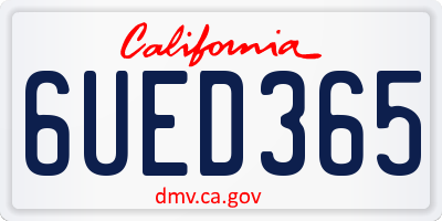 CA license plate 6UED365