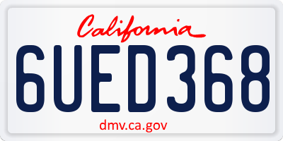 CA license plate 6UED368