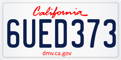 CA license plate 6UED373