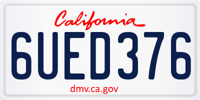 CA license plate 6UED376