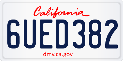 CA license plate 6UED382
