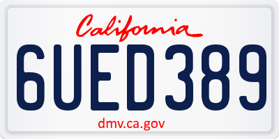 CA license plate 6UED389
