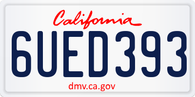 CA license plate 6UED393