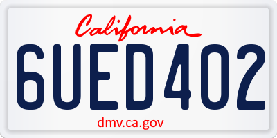 CA license plate 6UED402