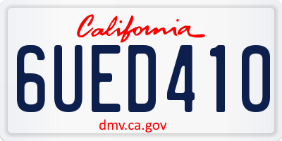 CA license plate 6UED410