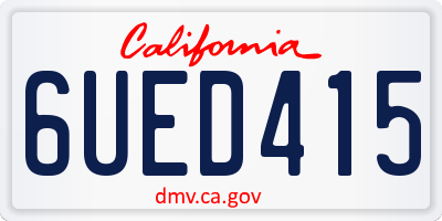 CA license plate 6UED415