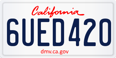 CA license plate 6UED420