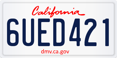 CA license plate 6UED421