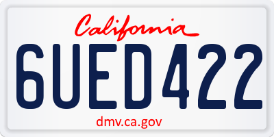 CA license plate 6UED422