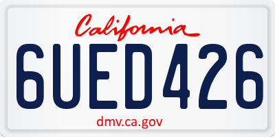 CA license plate 6UED426