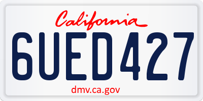 CA license plate 6UED427