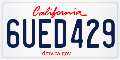 CA license plate 6UED429