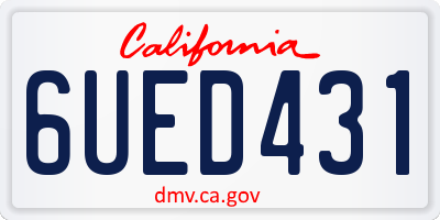 CA license plate 6UED431