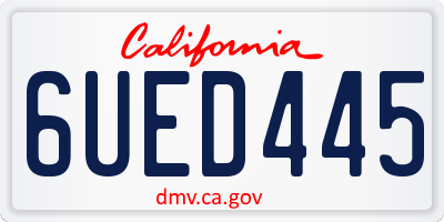 CA license plate 6UED445