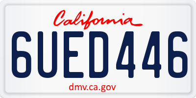 CA license plate 6UED446