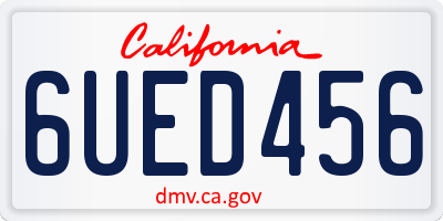 CA license plate 6UED456