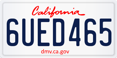 CA license plate 6UED465