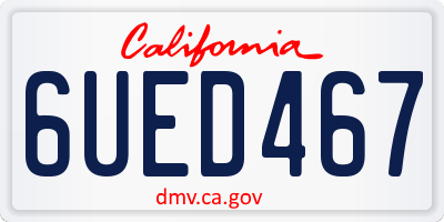 CA license plate 6UED467