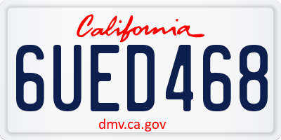 CA license plate 6UED468