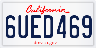 CA license plate 6UED469