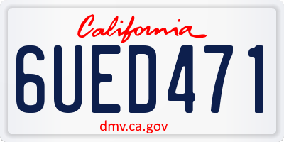CA license plate 6UED471