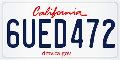 CA license plate 6UED472