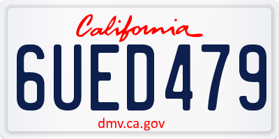 CA license plate 6UED479