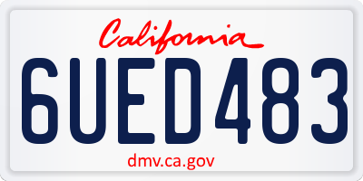 CA license plate 6UED483