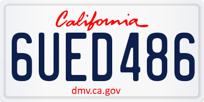 CA license plate 6UED486