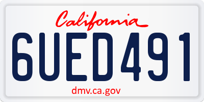 CA license plate 6UED491