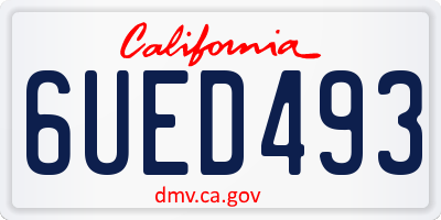 CA license plate 6UED493