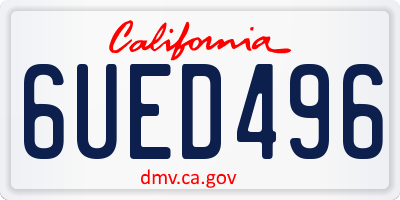 CA license plate 6UED496