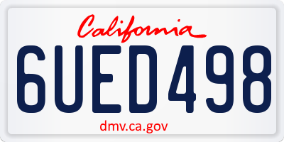 CA license plate 6UED498