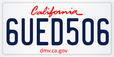 CA license plate 6UED506