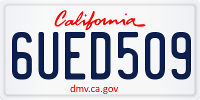 CA license plate 6UED509