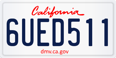 CA license plate 6UED511