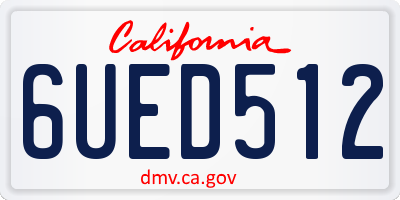 CA license plate 6UED512