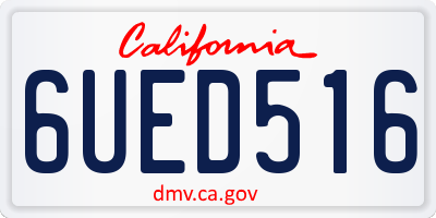 CA license plate 6UED516