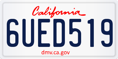 CA license plate 6UED519