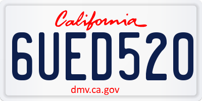 CA license plate 6UED520