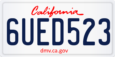 CA license plate 6UED523