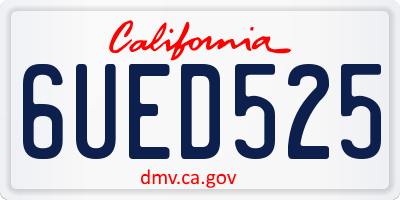 CA license plate 6UED525