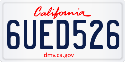 CA license plate 6UED526