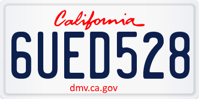CA license plate 6UED528
