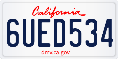 CA license plate 6UED534