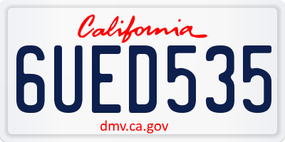 CA license plate 6UED535