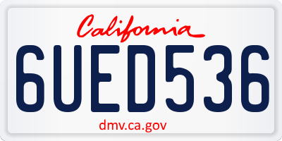 CA license plate 6UED536
