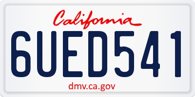 CA license plate 6UED541